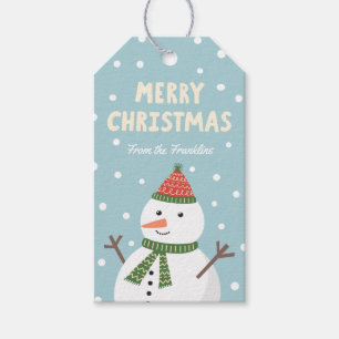 Happy Snowman Holiday Gift Tags