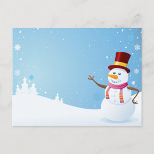Happy Snowman Holiday Postcard