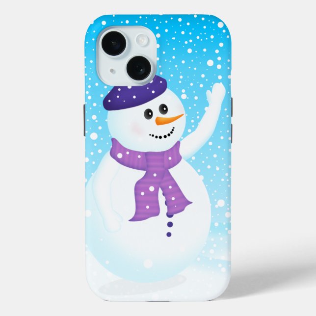 Happy Snowman iPhone 15 Case-Mate Case (Back)