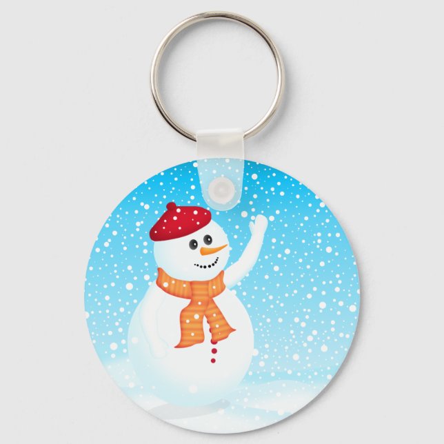 Happy Snowman Keychain (Front)