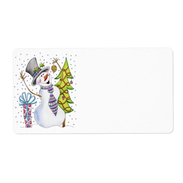 Happy Snowman Label (Front)