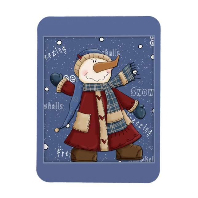 Happy Snowman Magnet (Vertical)