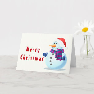 Happy Snowman Merry Christmas Card