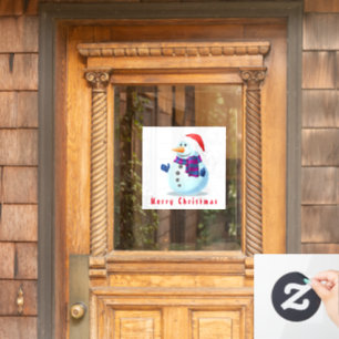 Happy Snowman - Merry Christmas - Fun Window Cling
