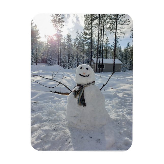 Happy Snowman original winter photography Magnet (Vertical)