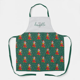 Happy Snowman Pattern Christmas Custom Monogrammed Apron