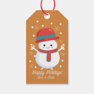 Happy Snowman Personalized Holiday Gift Tags