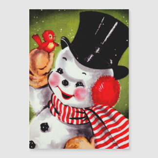 Happy Snowman Vintage Holiday Card