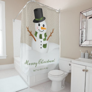 Happy Snowman With A Hat & Custom Name Christmas