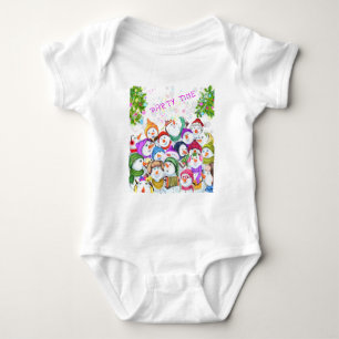 Happy Snowmans Christmas Baby Bodysuit