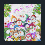 Happy Snowmans Christmas Bandana<br><div class="desc">Christmas Bandanas with Happy Snowmans Merry Christmas Party Funny Drawing Cartoon Snowman and Text - Choose / Add Your Unique Text / Font / Colour - Make Your Special Bandana Gift - Resize and move or remove and add elements / image with customization tool ! - Drawing and Design by...</div>