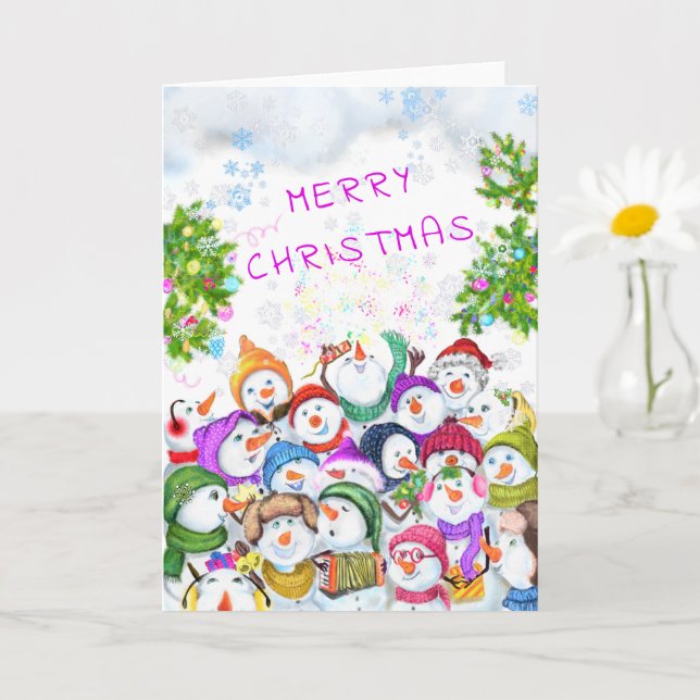 Happy Snowmans Christmas Card (Small Plant)