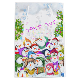Happy Snowmans Christmas Gift Bag