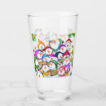Happy Snowmans Christmas Glass<br><div class="desc">Glasses with Happy Snowmans Merry Christmas Party Funny Drawing Snowman Celebration Gifts - or Choose / Add Your Unique Text / Font / Colour - Make Your Special Glass Gift - Resize and move or remove and add elements / image with customization tool ! - Drawing and Design by MIGNED....</div>