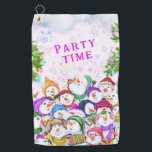 Happy Snowmans Christmas Golf Towel<br><div class="desc">Christmas Golf Towels with Happy Snowmans Christmas Party Funny Drawing Snowman Celebration Golf Towel - Customizable - or Choose / Add Your Unique Text / Font / Colour - Make Your Special Golf Gift - Resize and move or remove and add elements / image with Customization tool ! Drawing and...</div>