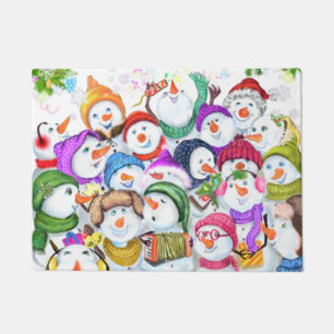 Happy Snowmans Christmas Party Funny Doormat