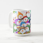 Happy Snowmans Merry Christmas Celebration Fun Coffee Mug<br><div class="desc">Happy Snowmans Merry Christmas Party Funny Drawing Cartoon Snowman Celebration - Choose / Add Your Unique Text / Font / Colour - Make Your Special Gift - Resize and move or remove and add elements / image with customization tool ! - Drawing and Design by MIGNED. You can also transfer...</div>