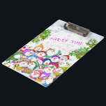 Happy Snowmans Merry Christmas Party Clipboard<br><div class="desc">Happy Snowmans Merry Christmas Party Funny Drawing Cartoon Snowman Celebration - Choose / Add Your Unique Text / Font / Colour - Make Your Special Gift - Resize and move or remove and add elements / image with customization tool ! - Drawing and Design by MIGNED. You can also transfer...</div>