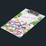 Happy Snowmans Merry Christmas Party Clipboard<br><div class="desc">Happy Snowmans Merry Christmas Party Funny Drawing Cartoon Snowman Celebration - Choose / Add Your Unique Text / Font / Colour - Make Your Special Gift - Resize and move or remove and add elements / image with customization tool ! - Drawing and Design by MIGNED. You can also transfer...</div>