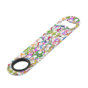 Happy Snowmans Merry Christmas Party Fun Drawing Bar Key