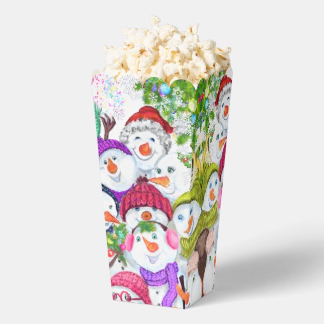 Happy Snowmans Merry Christmas Party Popcorn Box (Popped)