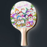 Happy Snowmans Merry Christmas Ping Pong Paddle<br><div class="desc">Happy Snowmans Merry Christmas Party Funny Drawing Cartoon Snowman Celebration - Choose / Add Your Unique Text / Font / Colour - Make Your Special Gift - Resize and move or remove and add elements / image with customization tool ! - Drawing and Design by MIGNED. You can also transfer...</div>