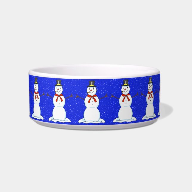 Happy Snowmen Christmas Pet Bowl (Front)
