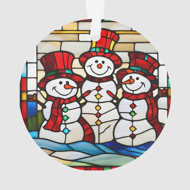 Happy Snowmen Ornament (Back)