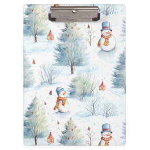 Happy Snowmen Pattern Clipboard