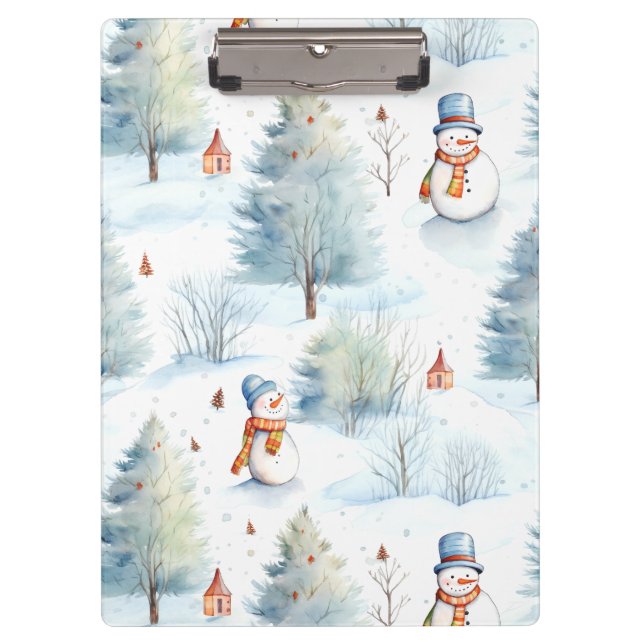 Happy Snowmen Pattern Clipboard (Front)