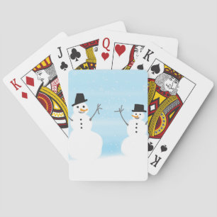 Happy Snowmen Playing Cards