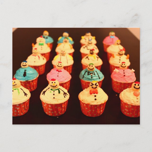 Happy Snowmen Postcard (Front)