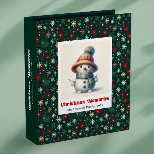 Happy snowy Christmas snowman personalized kids  Binder