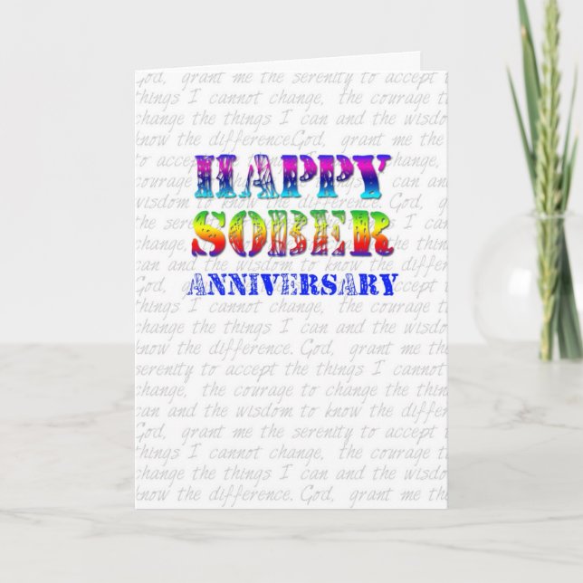 Happy Sober Anniversary Card (Front)