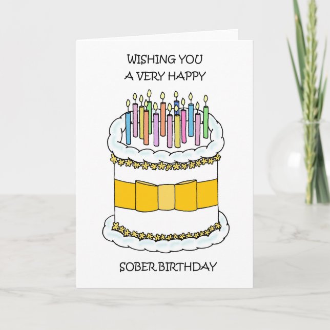 Happy Sober Birthday Card (Front)