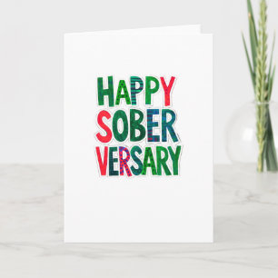 Happy Soberversary card, 5x7", envelope included Card