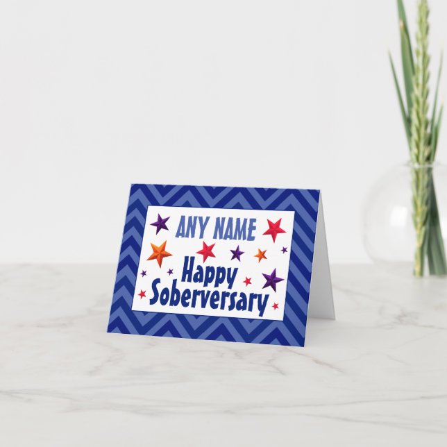 Happy Soberversary Personalized sober birthday AA Card (Front)