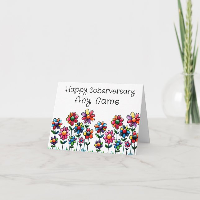Happy Soberversary sobriety sober birthday card  (Front)