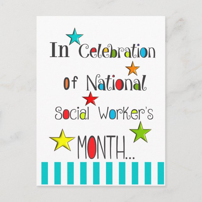 Happy Social Worker's Month Appreciation Postcard (Front)