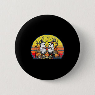 Happy Soky Camng Crew Halloween Campfire  2 Inch Round Button