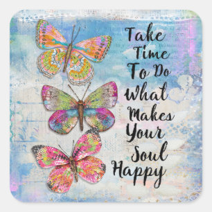 Happy Soul Butterflies Square Sticker