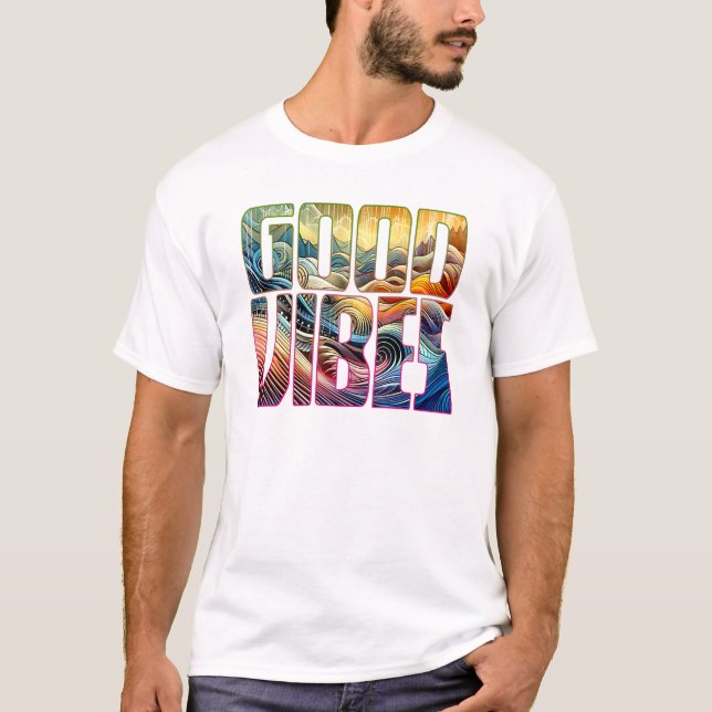 Happy Sounds Good Vibes Color Burst  T-Shirt (Front)
