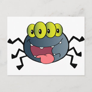 Happy Spider Cartoon Character Postcard