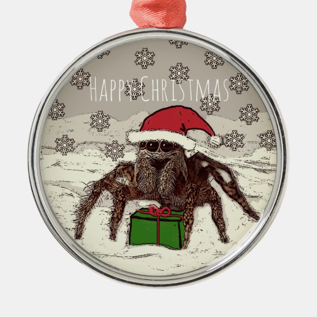 Happy Spider Christmas Ornament (Front)