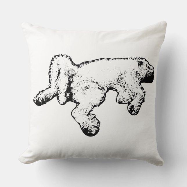Happy Spinone Ink Throw Pillow (Front)
