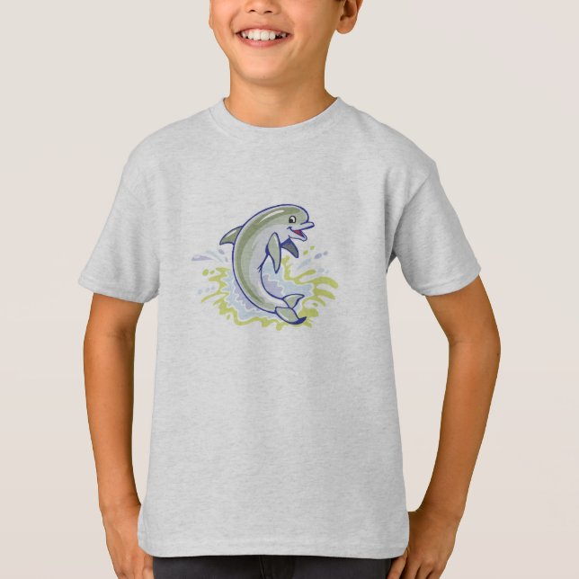 happy splashing baby dolphin T-Shirt (Front)