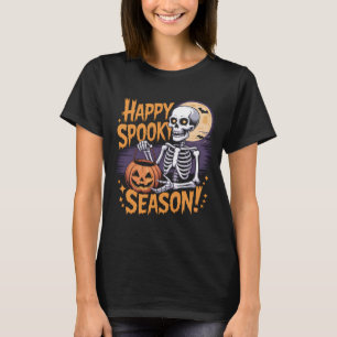 Happy Spooky Season Skeleton Art T-Shirt