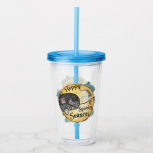 Happy Spooky Season Witch Camper Van Acrylic Tumbler