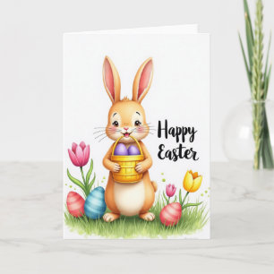 Happy Spring Bunny Basket Card