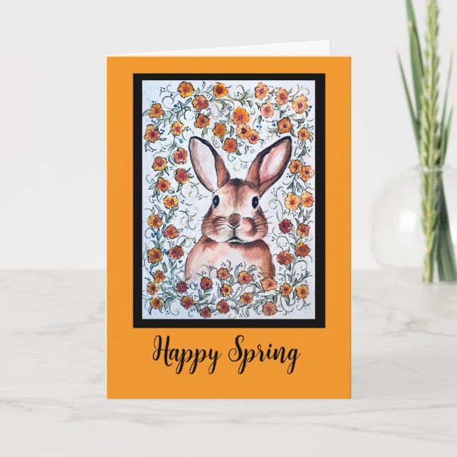 Happy Spring Bunny Card (Front)